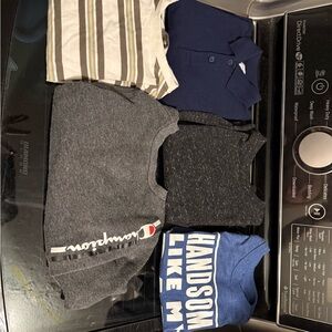 The Children's Place Navy Polo and Graphic Tee Set with Gray Crew